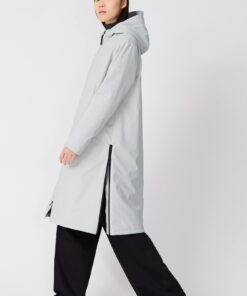 ABRIGO TORMENTA GRIS LARGO CREMALLERAS LATERALES 13 ABRIGO TORMENTA IMPERMEABLE GRIS PIEDRA TANTA 4