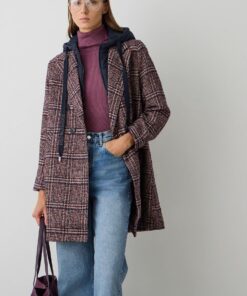 Abrigo a cuadros capucha impermeable BSB Fashion 3