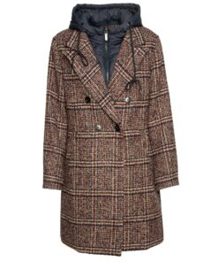 Abrigo a cuadros capucha impermeable BSB Fashion 4