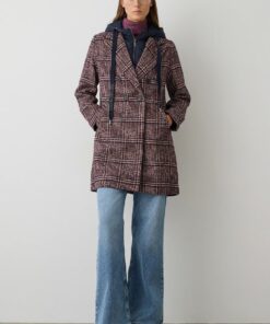 Abrigo a cuadros capucha impermeable BSB Fashion 6