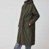 Abrigo impermeable verde khaki largo oversize