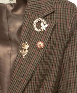 Alternative view of Blazer de plaiz con alfileres enjoyados