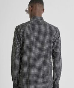 CAMISA REGULAR STRAIGHT FIT BARCELONA EN MEZCLA DE ALGODON CON ESTAMPADO DE LUNARES Antony Morato MMSL00614 FA430651 9000 01 2