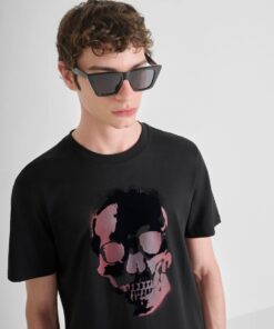 CAMISETA REGULAR FIT EN JERSEY DE ALGODON CON ESTAMPADO DE CALAVERA MMKS02554 FA100240 9000 08 4