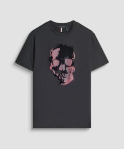 CAMISETA REGULAR FIT EN JERSEY DE ALGODON CON ESTAMPADO DE CALAVERA MMKS02554 FA100240 9000 08 5