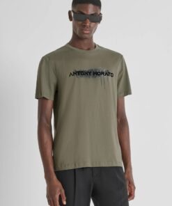 CAMISETA MORATO LOGO ESTAMPADO PINTURA KAKI