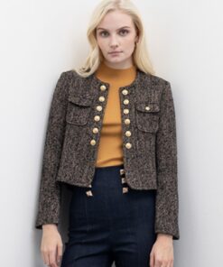 CHAQUETA CORTA DE TWEED DE LANA TIPO CHANEL