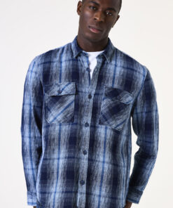 Camisa de cuadros azul-negro