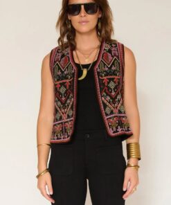 Alternative view of CHALECO MKT NEGRO BORDADOS COLOR