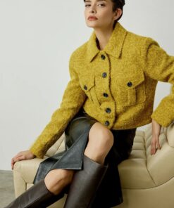 Alternative view of CHAQUETA BSB MOSTAZA CORTA PTO.MOHAIR