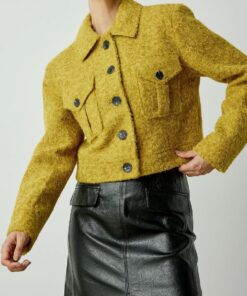 CHAQUETA BSB MOSTAZA CORTA PTO.MOHAIR