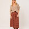 FALDA MIDI EVASÉ TERRACOTA TOPOS