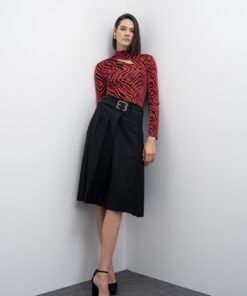 FALDA MIDI PLISADA CON ABERTURA