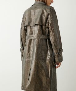 Alternative view of Gabardina larga efecto cuero