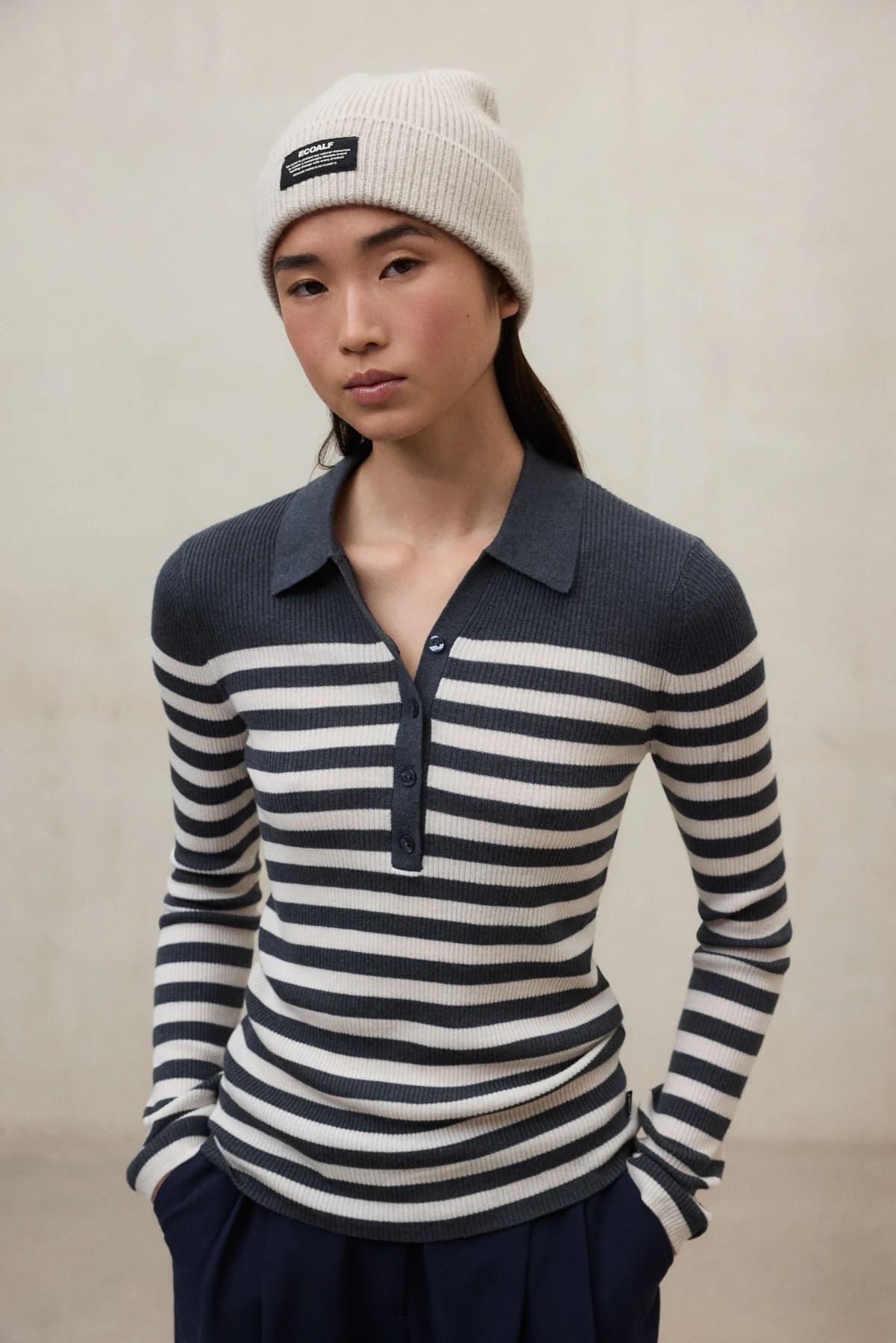 POLO ECOALF GRIS/RAYA CRUDA CANALE FINO 3 POLO ECOALF GRIS/RAYA CRUDA CANALE FINO