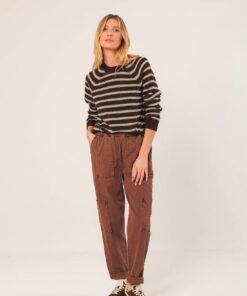 JERSEY INDI RAYAS MARRON/BEIG