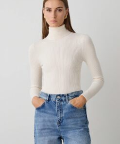 JERSEY CRUDO Cuello alto básico de canalé