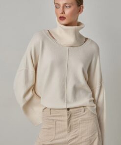 Jersey con cuello alto desmontable