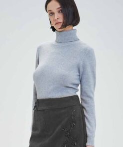 Jersey de cuello alto de mezcla de lana súper suave