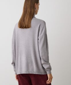 Alternative view of Jersey oversize gris cuello alto