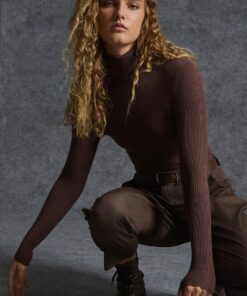 JERSEY Cuello alto básico de canalé 12 Jersey basico de cuello alto acanalado BSB Fashion 4