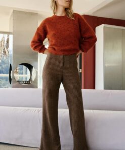 PANTALON INDI MARRON JACQUARD