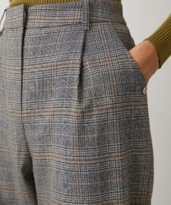 Pantalones de cuadros con pinzas BSB Fashion 4