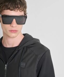 Alternative view of SUDADERA CON CREMALLERA REGULAR FIT EN MEZCLA ALGODÓN CON TEJIDO CONTRASTANTE