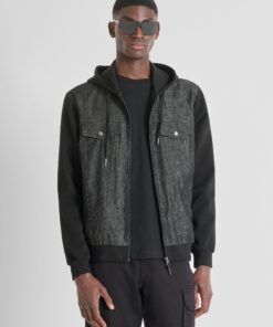 SUDADERA CON CREMALLERA REGULAR FIT EN MEZCLA DE ALGODÓN