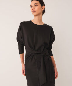 VESTIDO NEGRO PUNTO ANUDADO