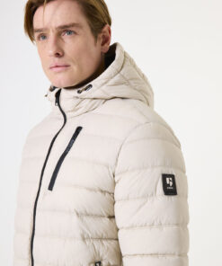 Chaqueta acolchada color blanco roto