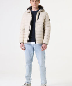 Alternative view of Chaqueta acolchada color blanco roto