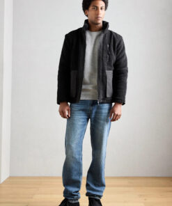 CHAMARRA INDICODE CAZADORA POLAR APLIQUES NEGRO