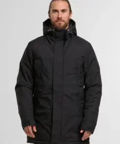 CHAQUETA INDICODE PARKA LARGA BOLSILLOS NEGRO