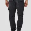PANTALON INIDICODE CARGO PANA FINA NEGRO